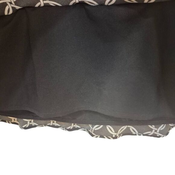 White House Black Market Women's Black & White Poly Geometric Print Tiered Lined - Picture 7 of 9